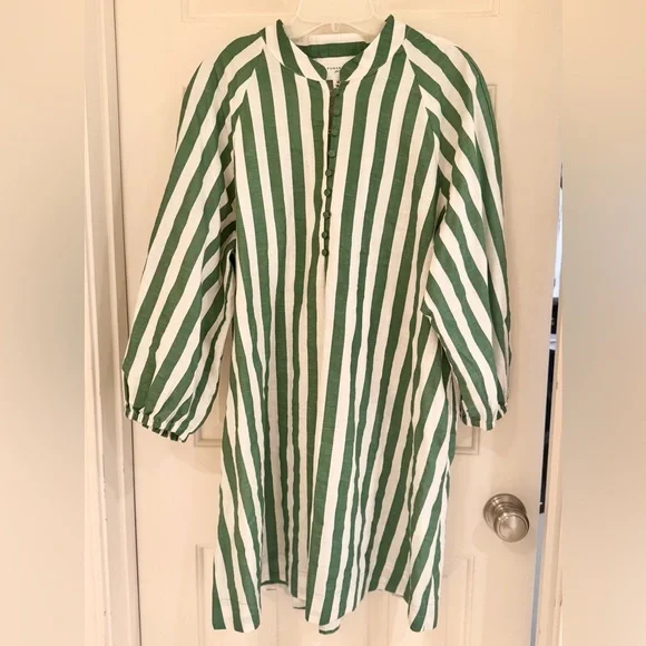 POMANDER PLACE Green Stripe Maryse Mini Caftan, size XL from Tuckernuck. - Picture 2 of 8